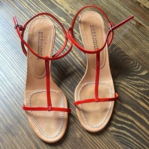JilSander Orange Geometric Heels